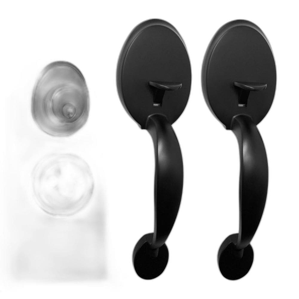 Fechadura Porta Retrô Blim Blim Alça Dupla Preto Fosco