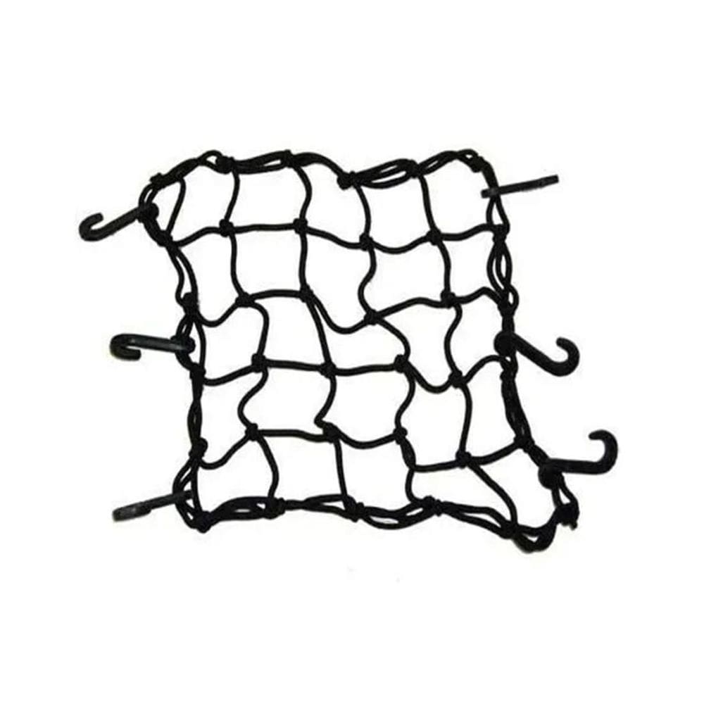 2 Rede Elástica Aranha Preta Moto Bagageiro Redinha 35 X 35
