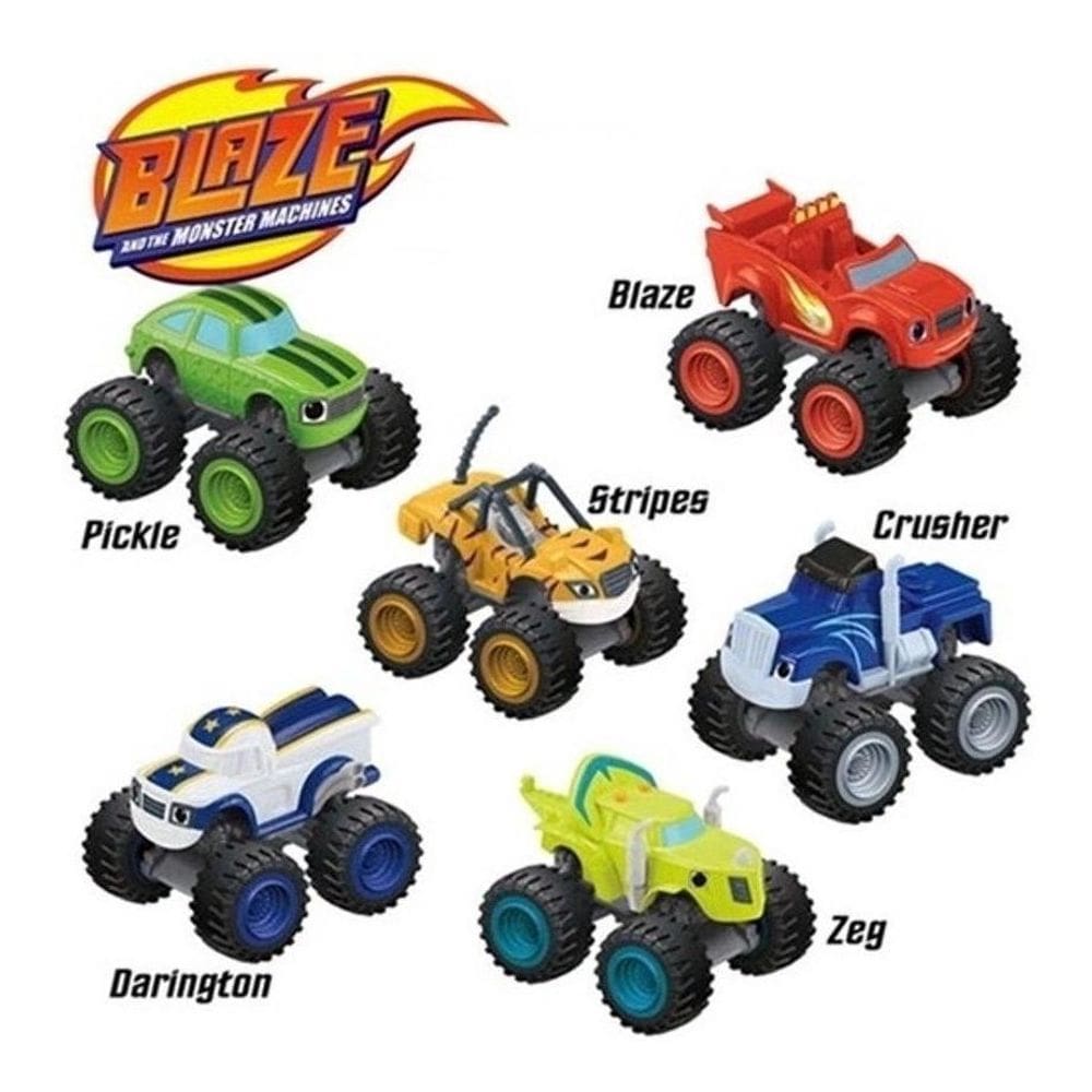 Blaze Monster Machines Kit Com 6 Carrinhos Fricção