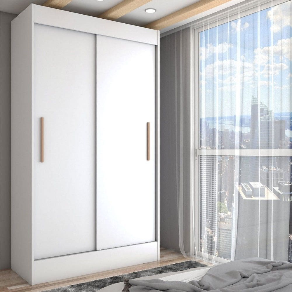 Guarda-Roupa Solteiro Europa 2 Portas 2 Gavetas Branco - Panorama Móveis
