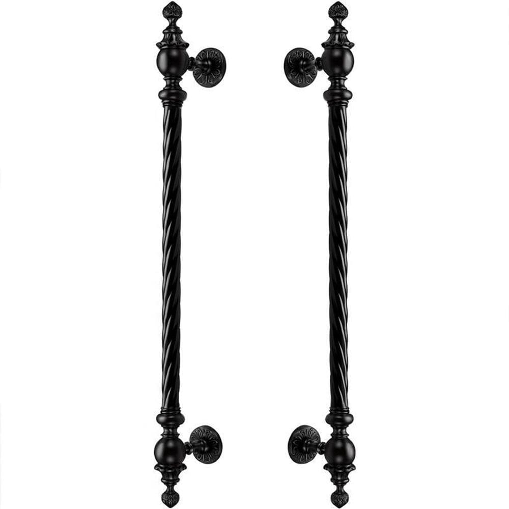 Puxador Duplo Veneza Preto Fosco 800Mm Porta Pivotante