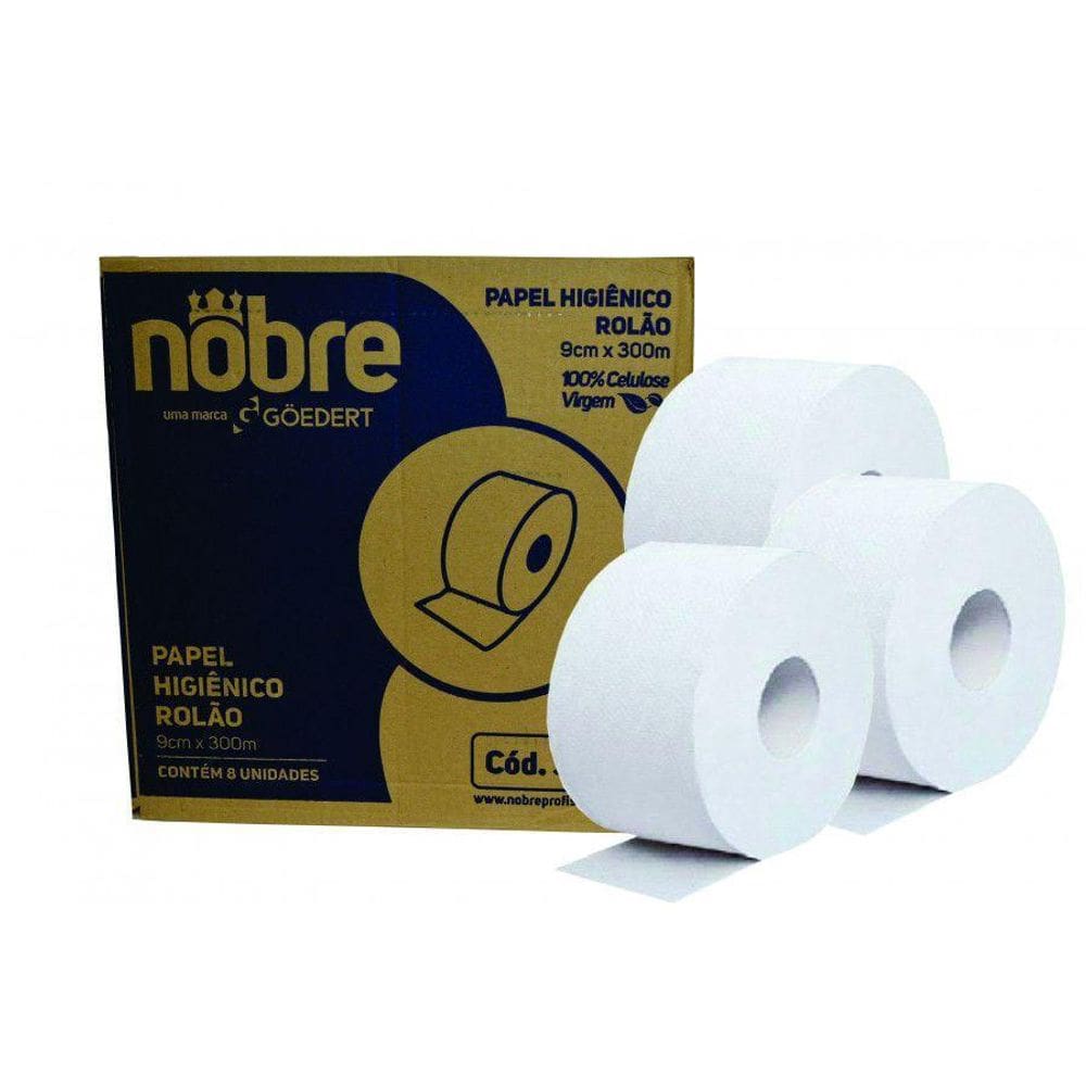 16 Rolo Papel Higiênico Rolão 9Cmx300M 100% Celulose 2Cxs