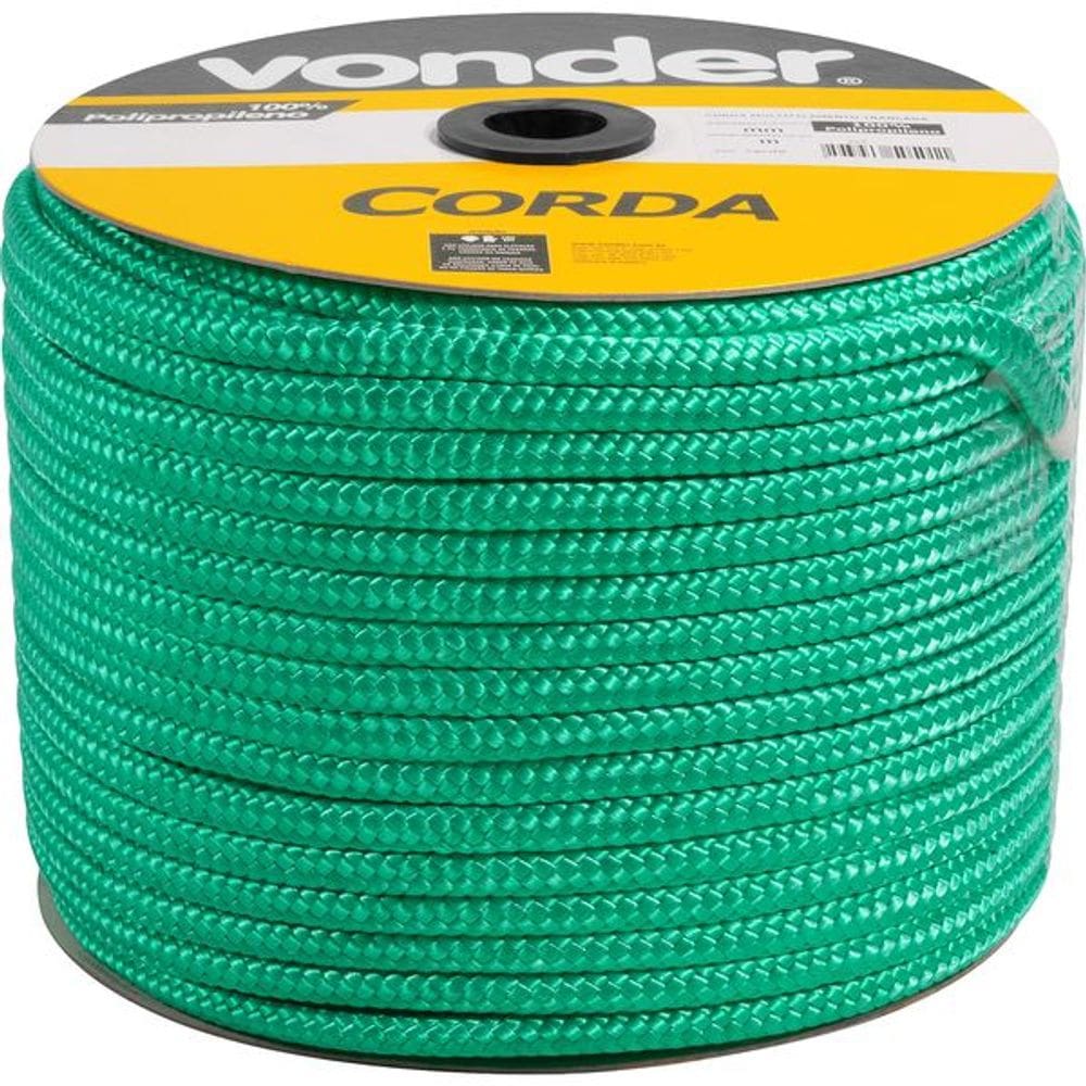 Corda Multifilamentada Trançada 8mmx258m 7,45kg Verde Polipr
