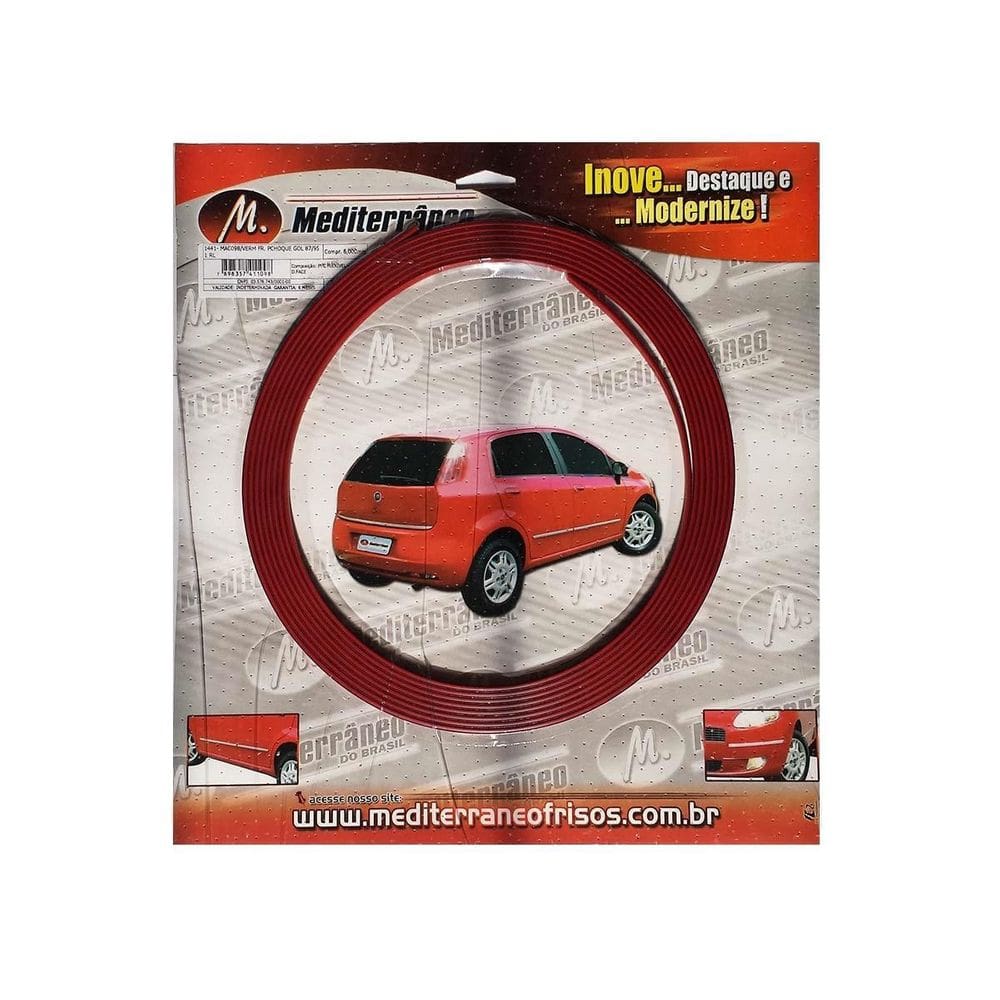 Friso Parachoque Gol Gts Gti 87 88 89 90 91 92 93 Vermelho