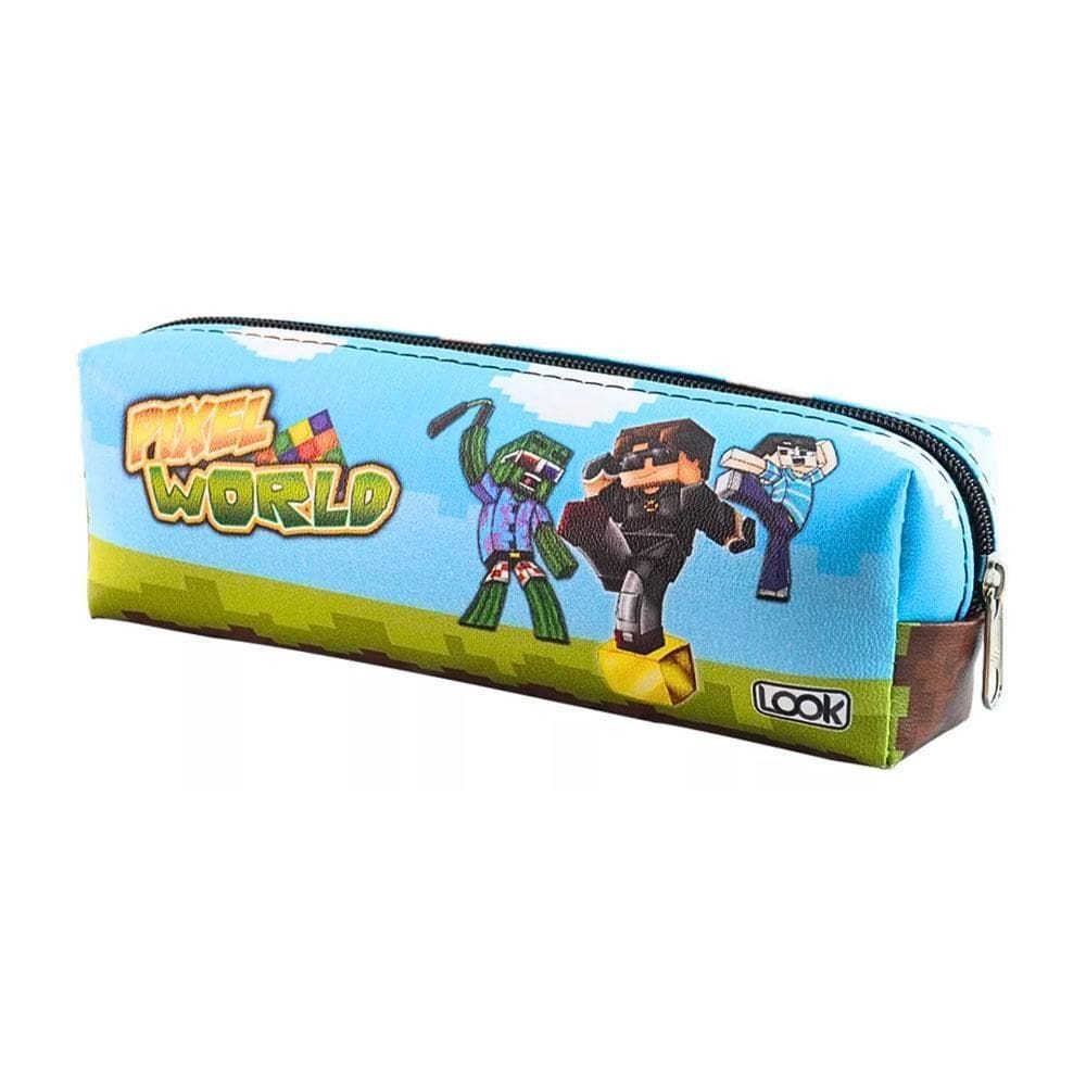 Estojo 1 Divisória Retangular Mundo Pixel Minecraft Look