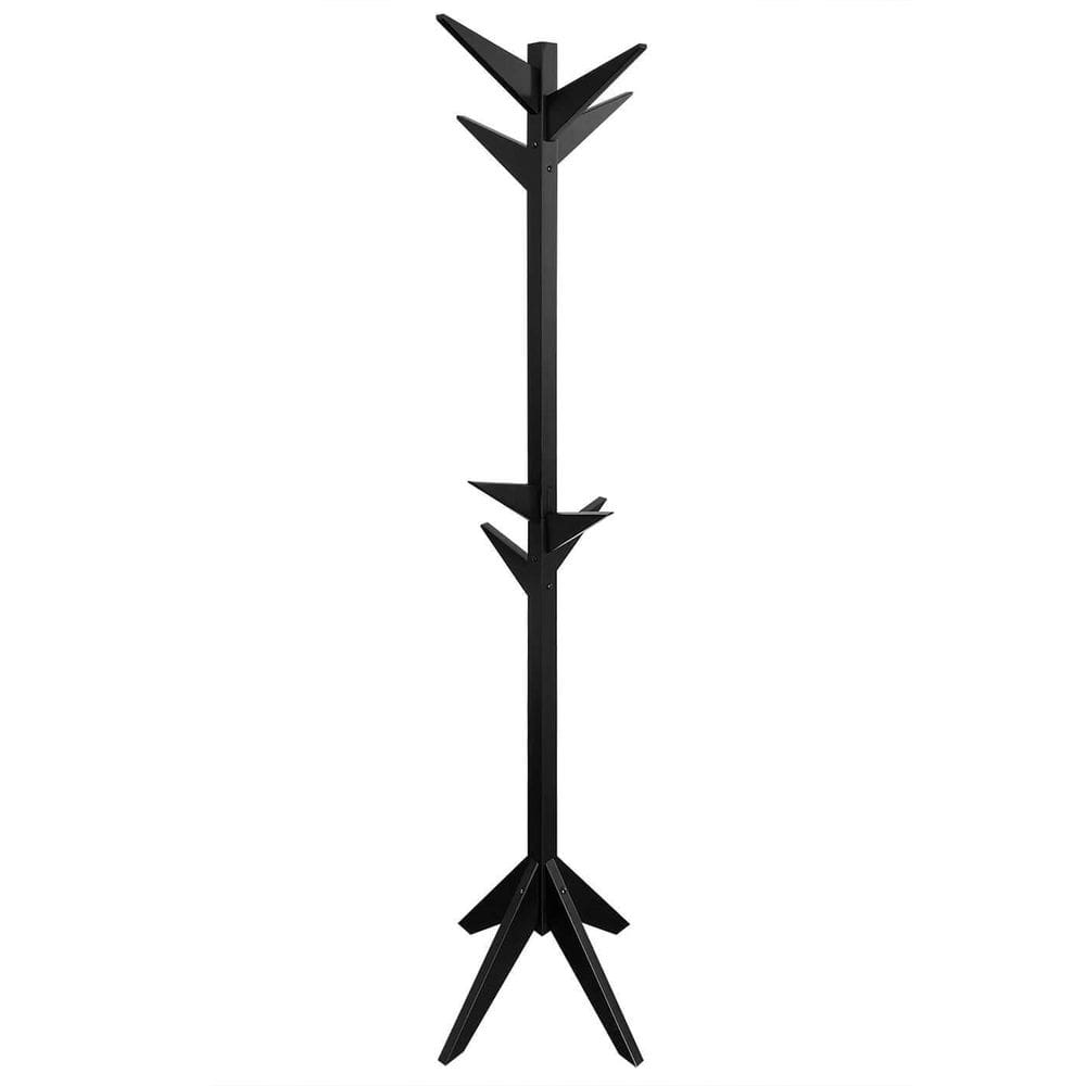 Cabideiro De Pé Mancebo Madeira Reticulado Com Arara Preto