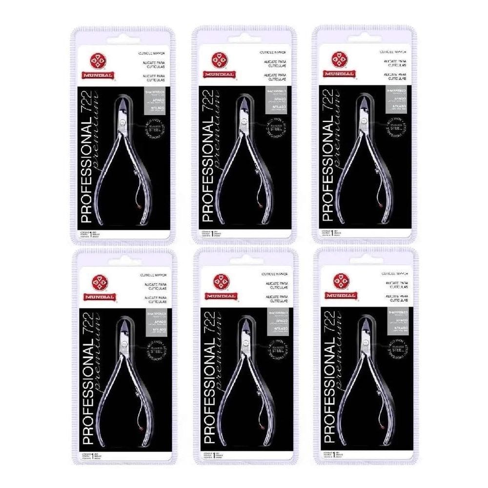Mundial Alicate Kit 6Un Para Cutículas Prof. Inox Afiado 722