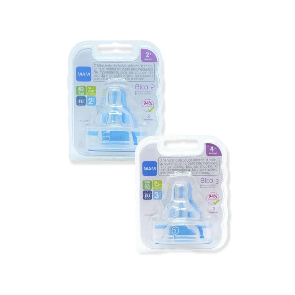 Bico Reposição Mamadeira Mam Skinsoft Com 4 Unidades