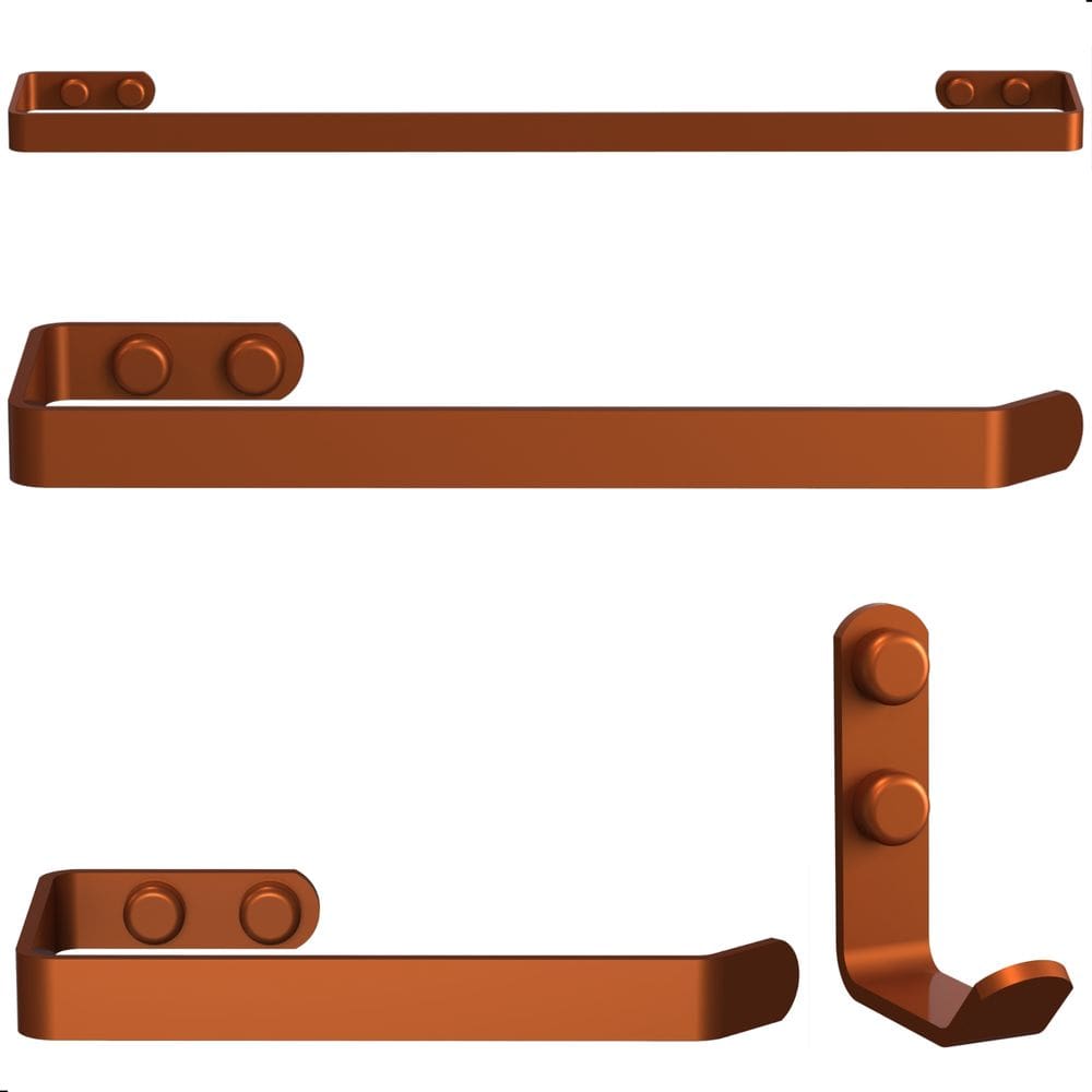 Kit Acessórios Para Banheiro Rose Gold 4 Peças Plus