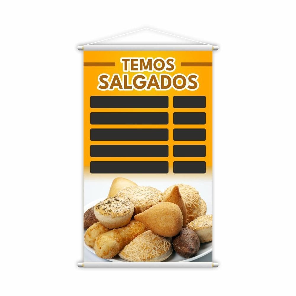 Banner Temos Salgados Padaria Tabela De Preços Lona Grande