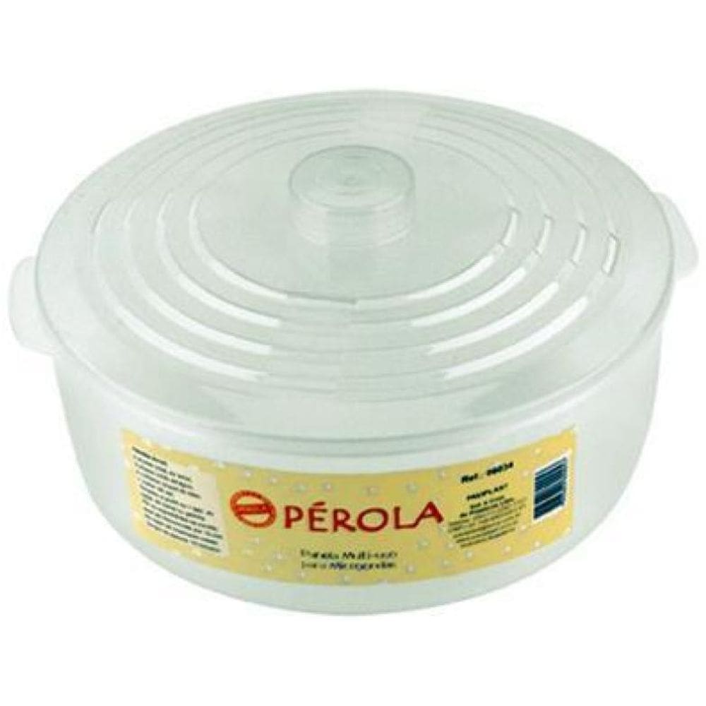 Pote Panela De Microondas Plastico Redonda Perola 2L 10X20