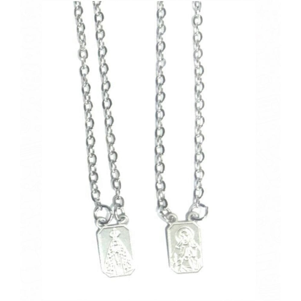 Escapulário Nossa Senhora Aparecida Medalhas Mini Em Aço