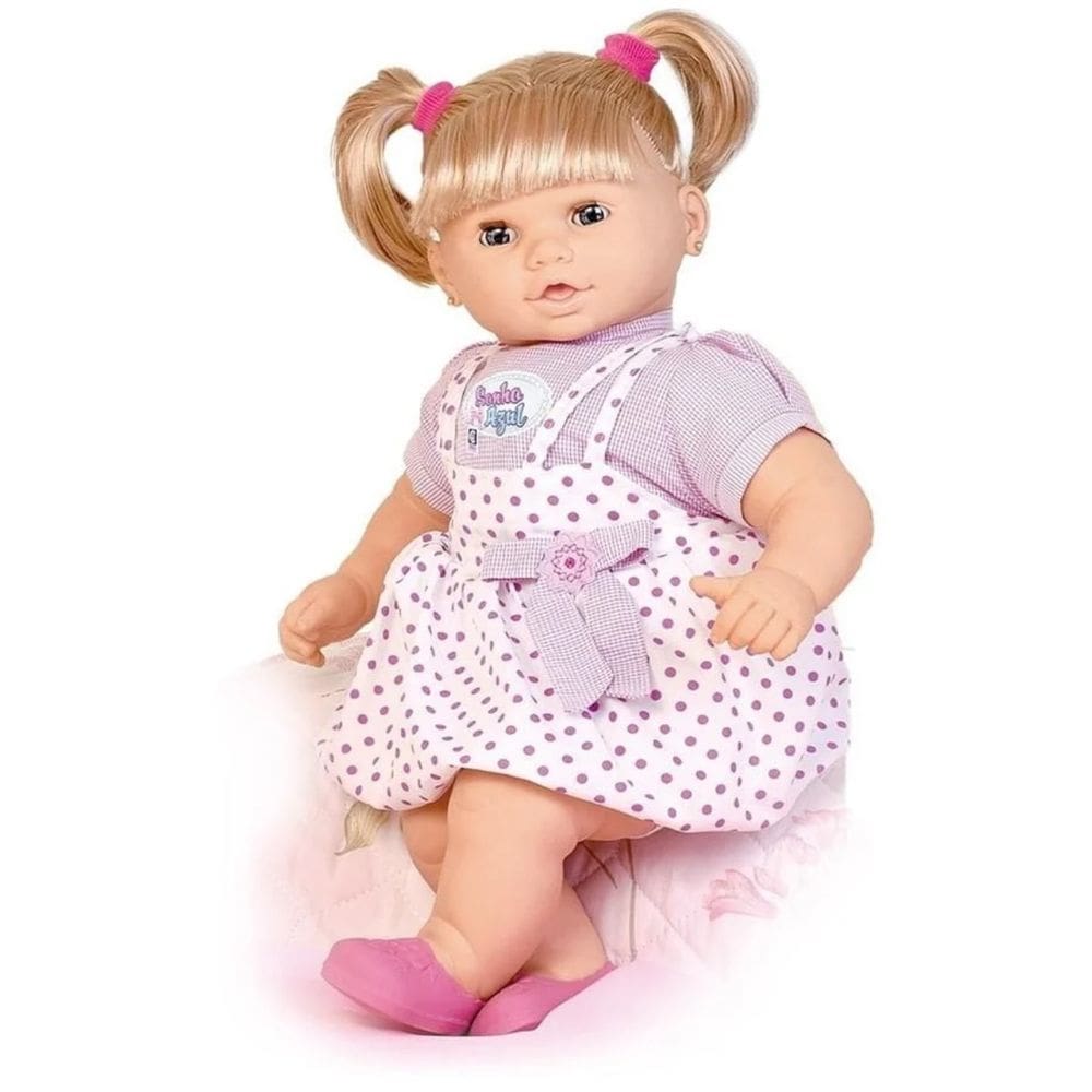 Boneca Sonho Azul Fala 120 Frases Bebê Com Cabelo Cotiplás