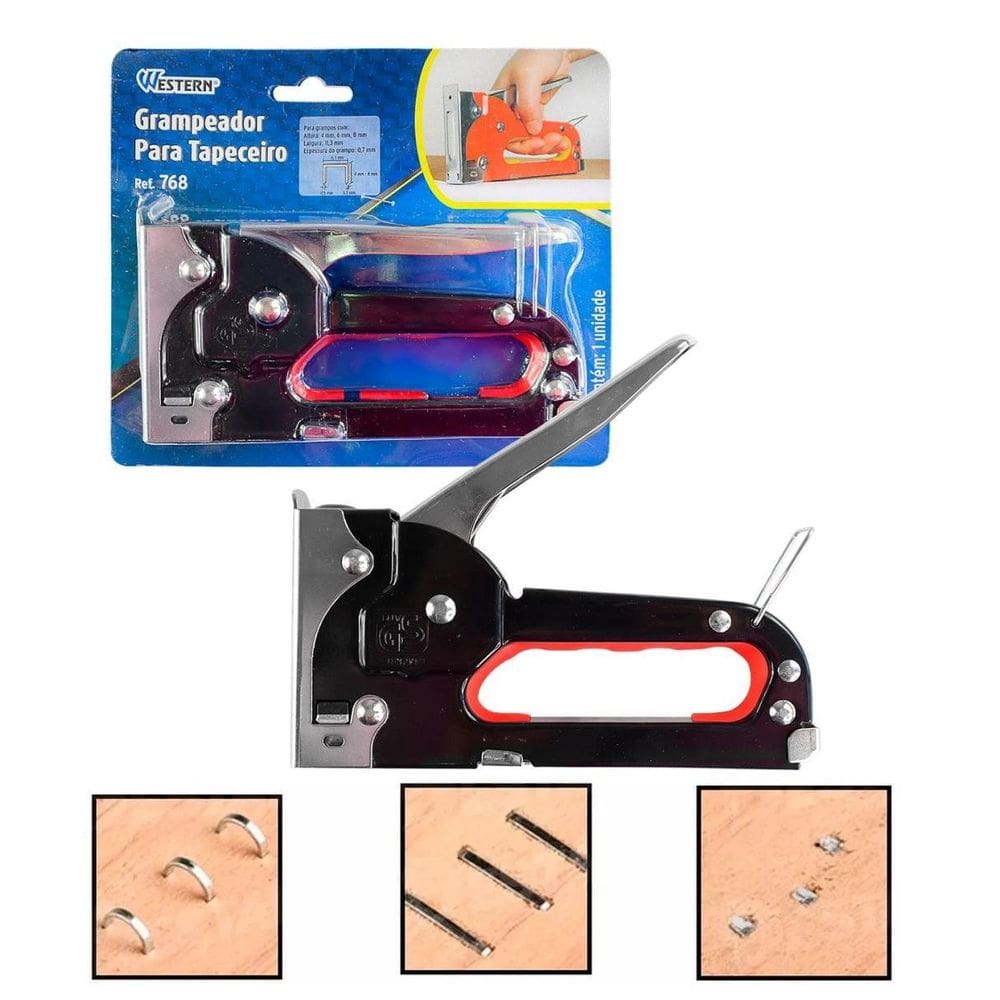 Grampeador Ferramenta Para Tapeçaria Com 50 Grampos