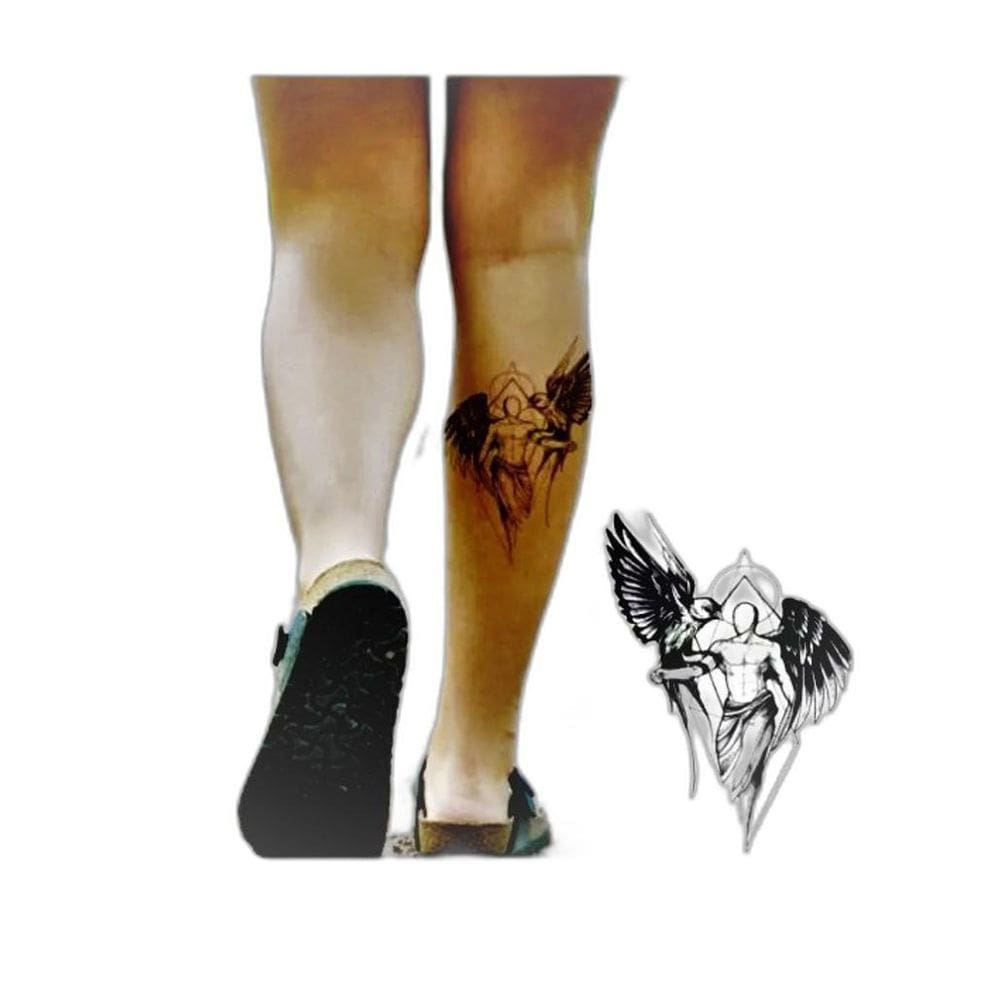 Tatuagem Temporária Anjo Negro Pequena Delicada