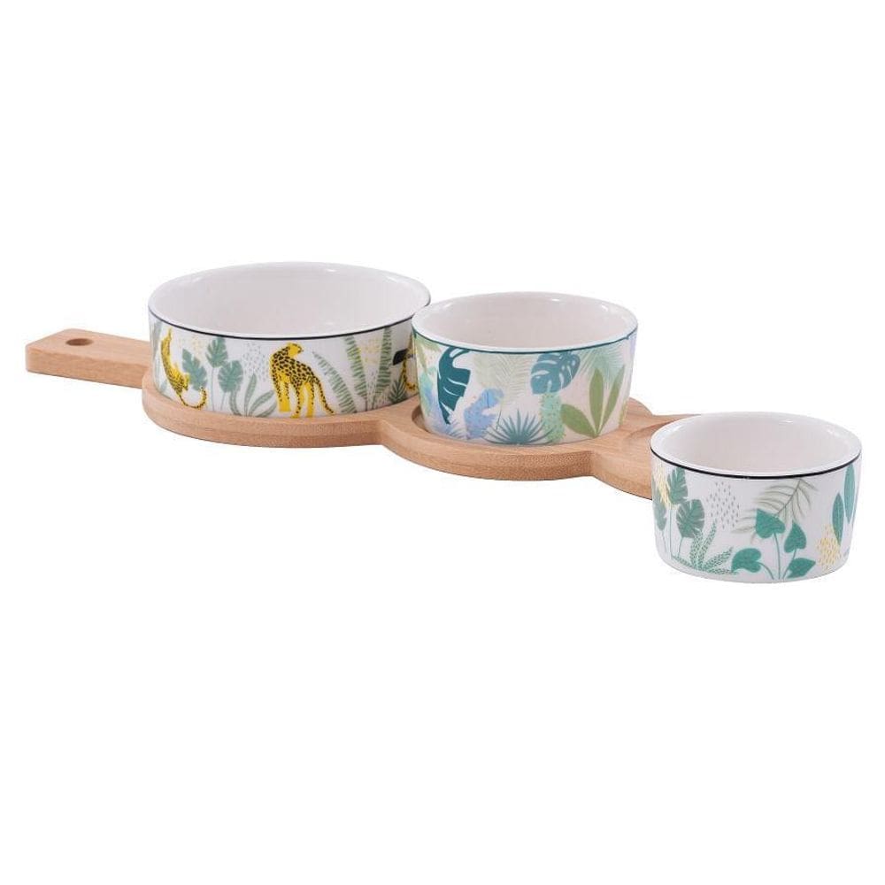 Petisqueira Ekos Decal Bambu 35 x 12 - Conjunto 4 Peças