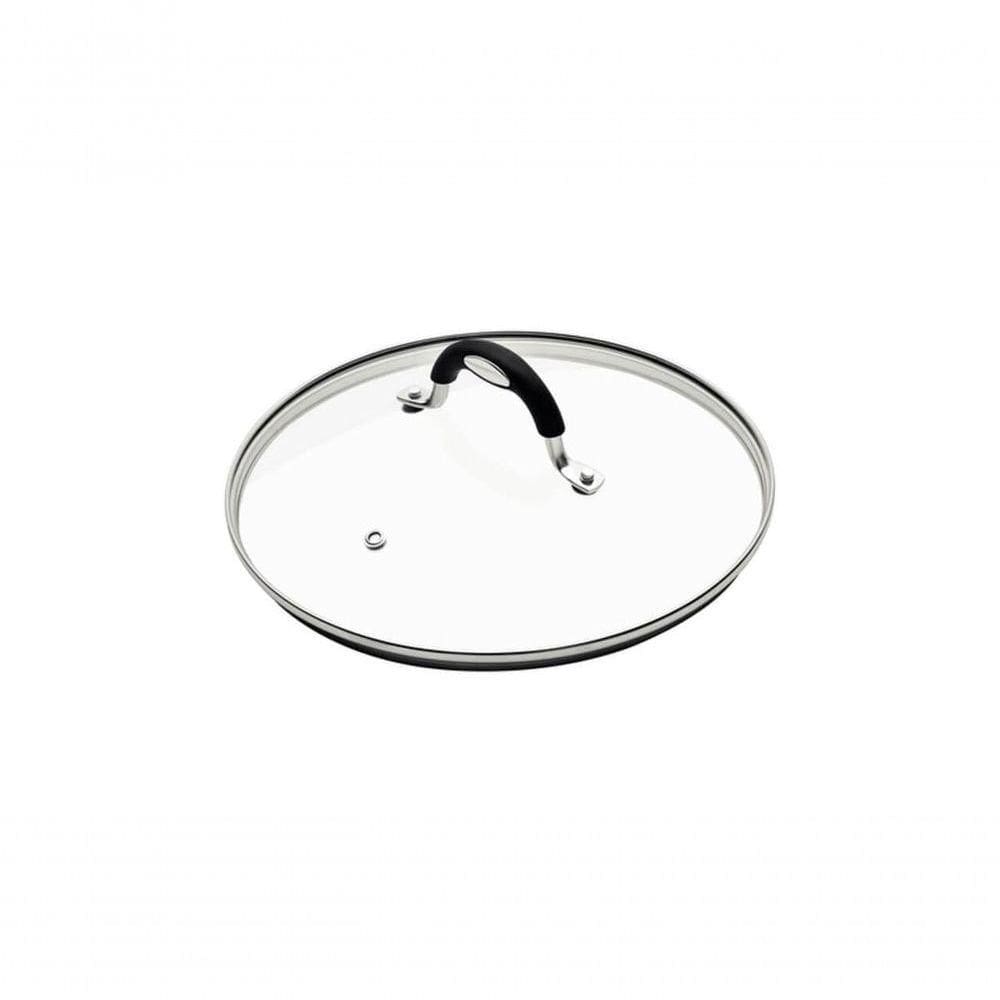 Tampa Tramontina Mônaco Em Vidro Alça Aço Inox 22cm