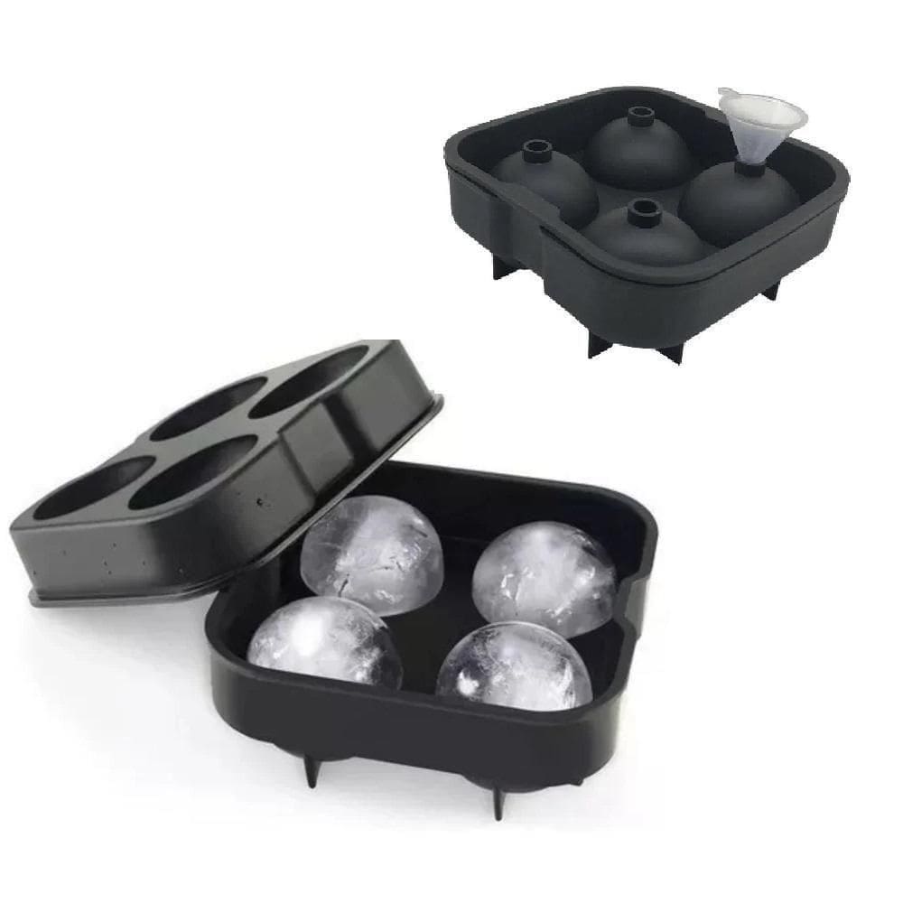 Forma Gelo Bola Grande Silicone Bola 4 Em 1 Gigante Whisky Drinks Com Funil Frutas Bar Festa