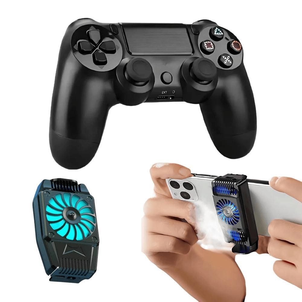 Kit Controle Bluetooth Para Celular Pc + Cooler Para Celular