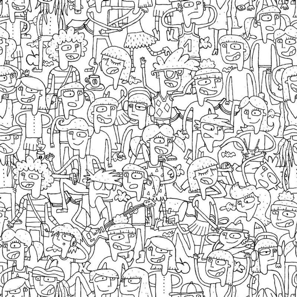 Papel Parede Branco E Preto Adesivo Adolescentes Decorativo