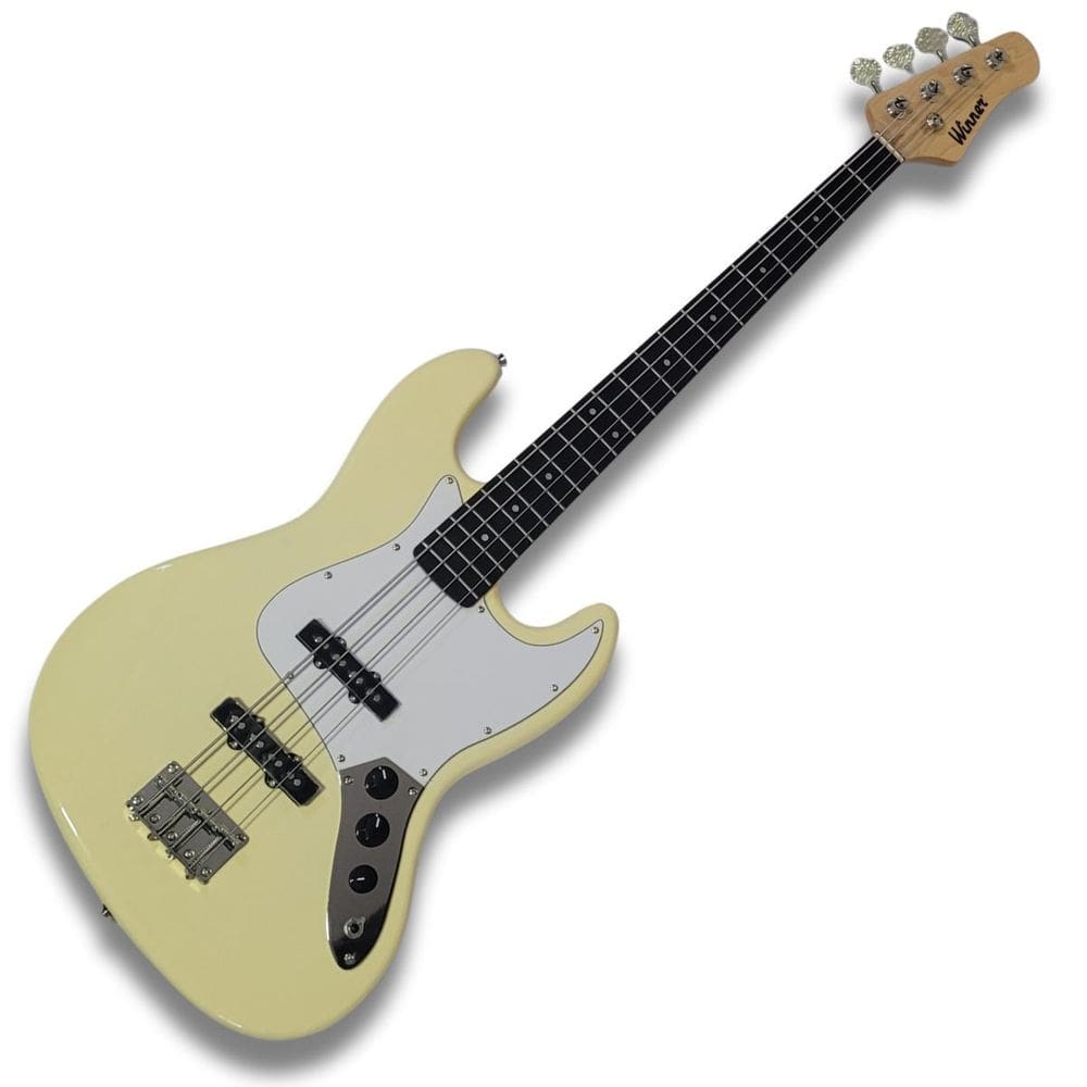 Baixo Winner 4 Cordas Jazz Bass Wjb Creme Escudo Branco