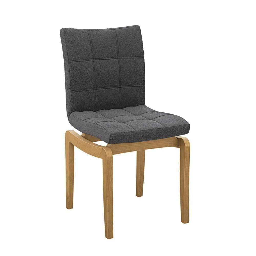 Cadeira Em Madeira Maciça Kappesberg Maya Boucle Chumbo