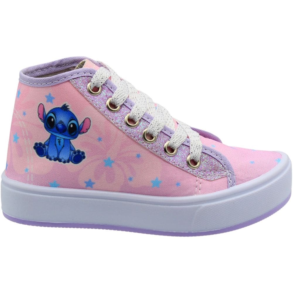 Tênis Infantil Ortobessa Cano Médio Lona Stitch Juvenil Menina