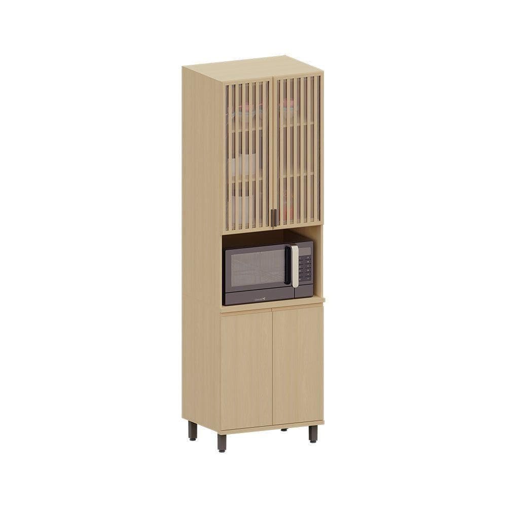 Paneleiro 100% Mdf 4 Portas 70cm Aura Luciane Móveis Carvalho