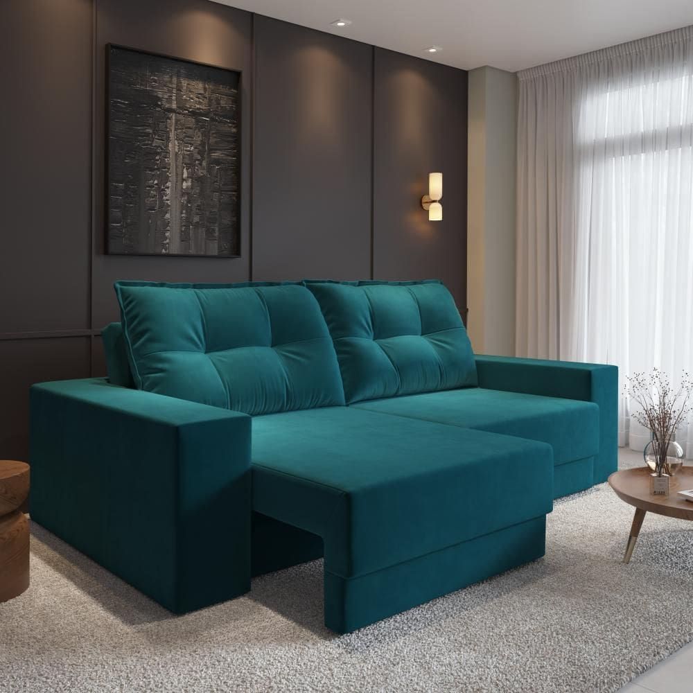 Sofá Luca 3 Lugares Suede 200cm