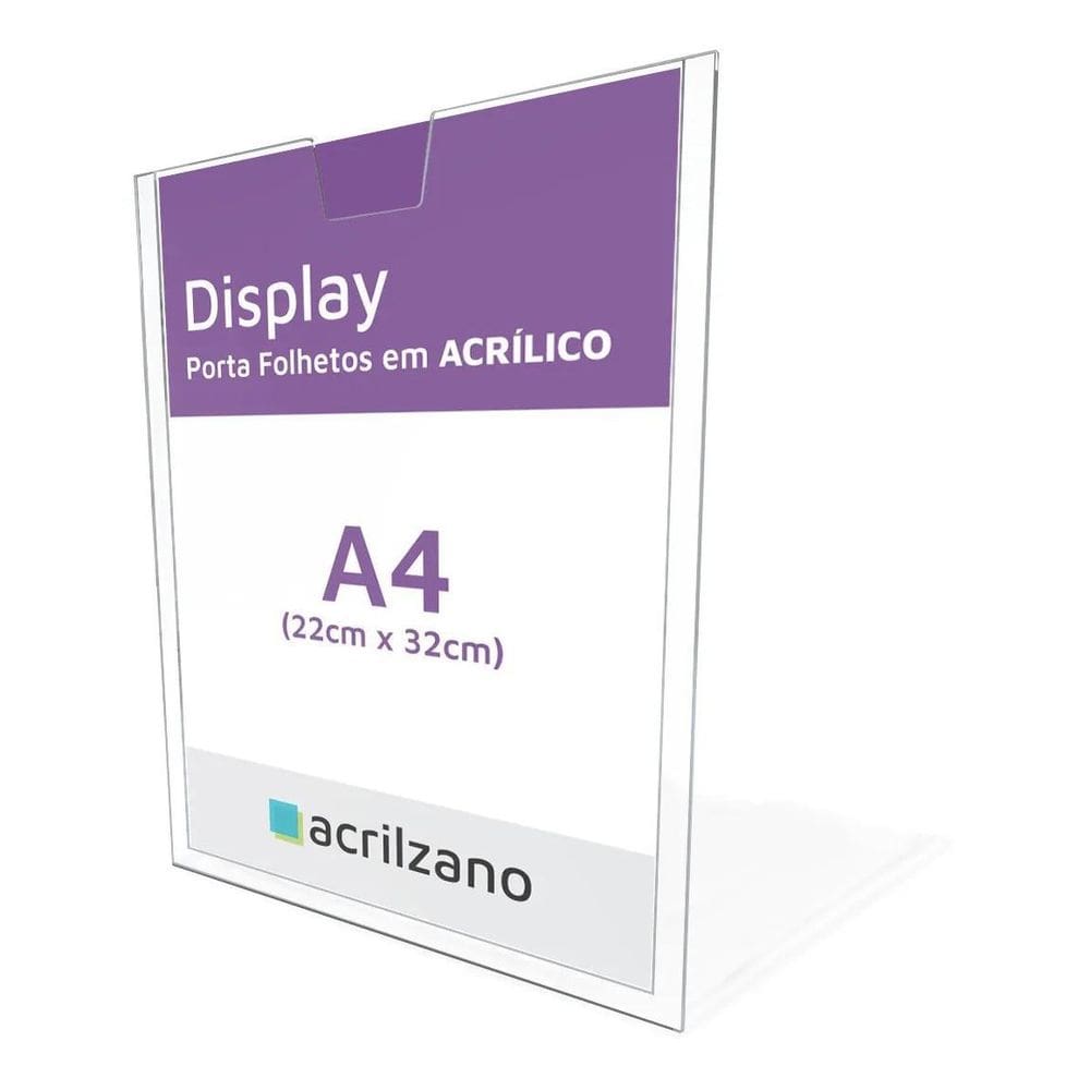 Display Suporte Notificações Folha A4 Acrílico Para Parede