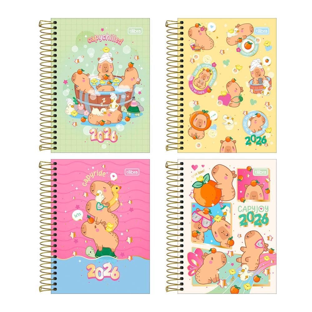 Agenda espiral diária Capyclub 2026 Tilibra