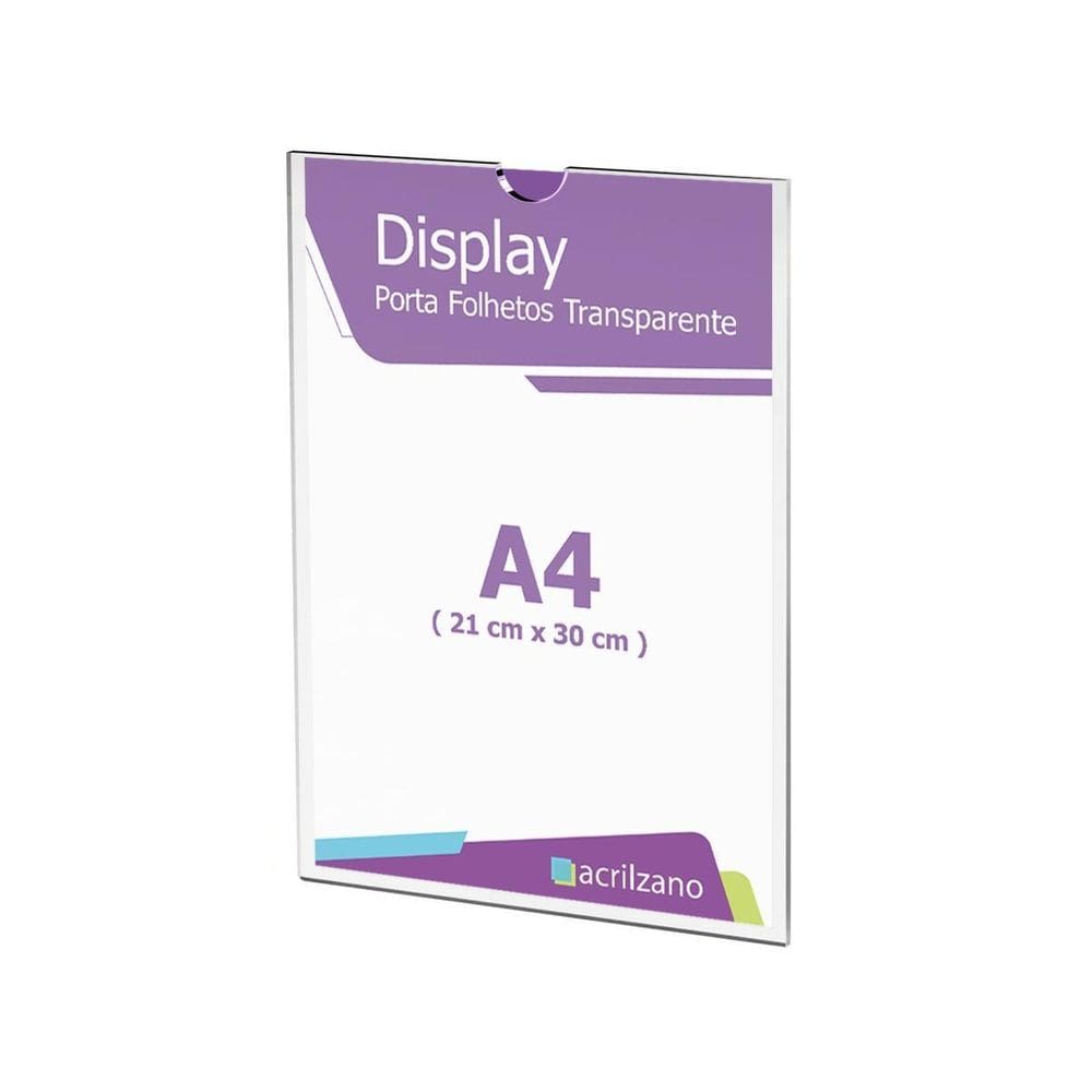 Quadro De Aviso A4 Display De Parede Acrílico
