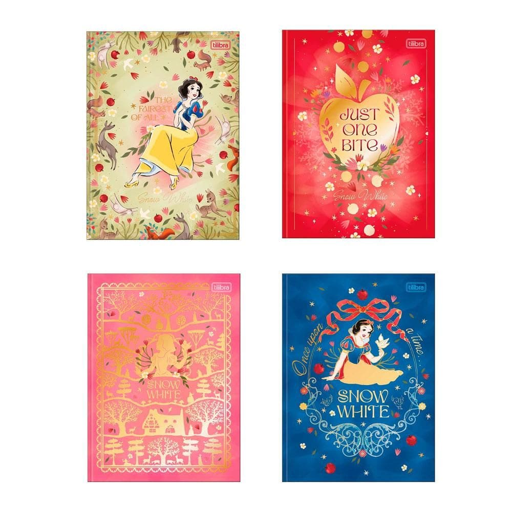 Caderno capa dura colegial 10x1 160fl Branca de Neve Tilibra