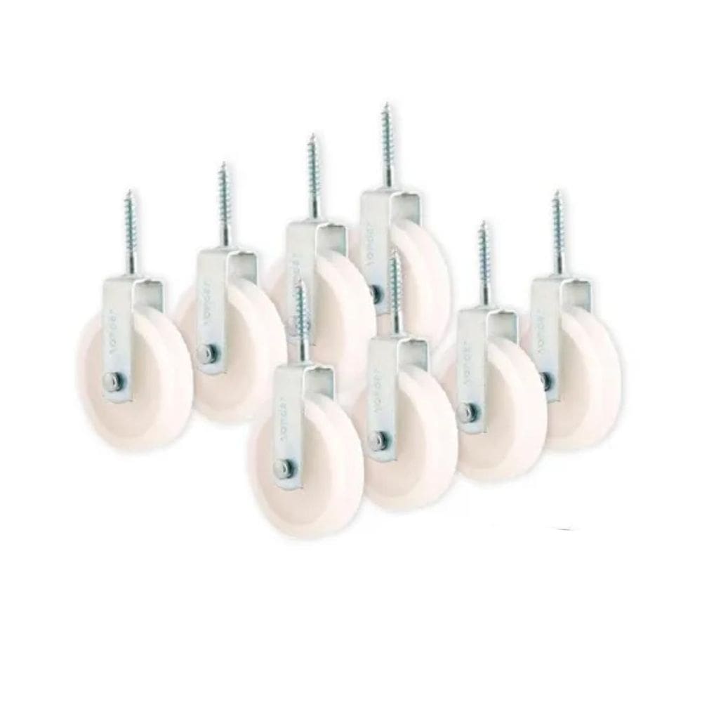 Kit 12 Un Roldana Branca Plástica Com Parafuso 6Cm
