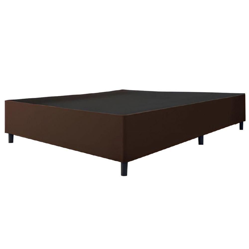Cama Base Casal King 1,93m Suede Marsala Marrom
