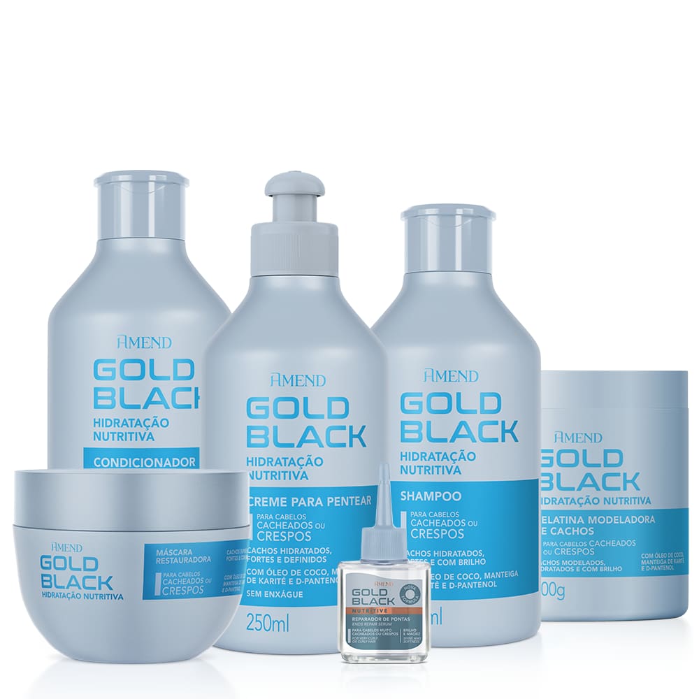 Kit Amend Gold Black Hidratação Nutritiva (6 Produtos)