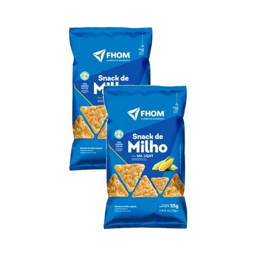 Kit 2 Snack de Milho com Sal Light 55g