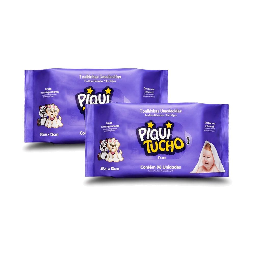 Kit 2 Toalha Umedecida Piquitucho Pratic 96 Unidades