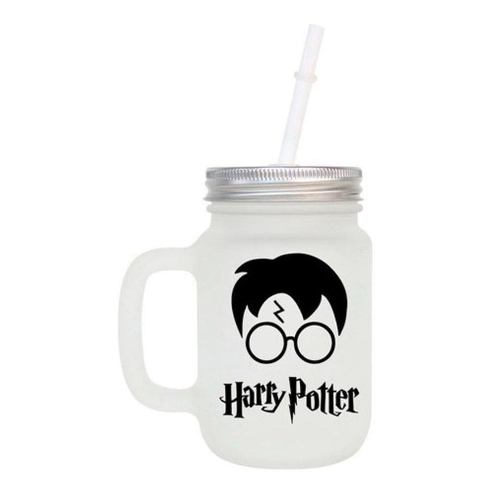 Caneca Com Canudo Harry Potter Mason Jar