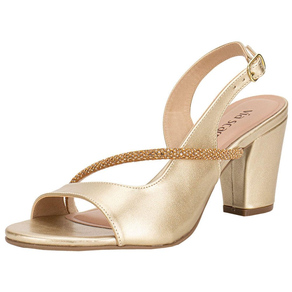 Sandália Feminina Salto Grosso Via Scarpa 178018952