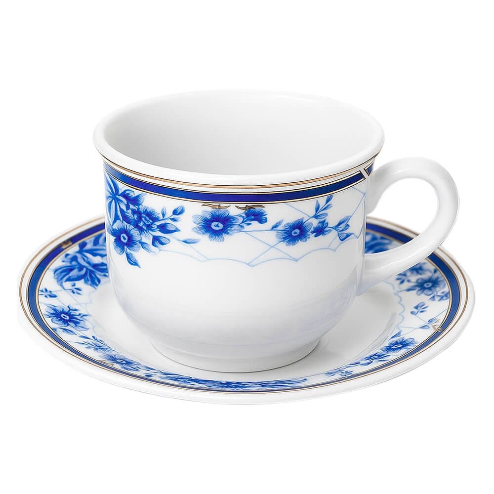 Conjunto de Xícara e Pires de Porcelana para Café e Chá Aline 2 peças - Hauskraft