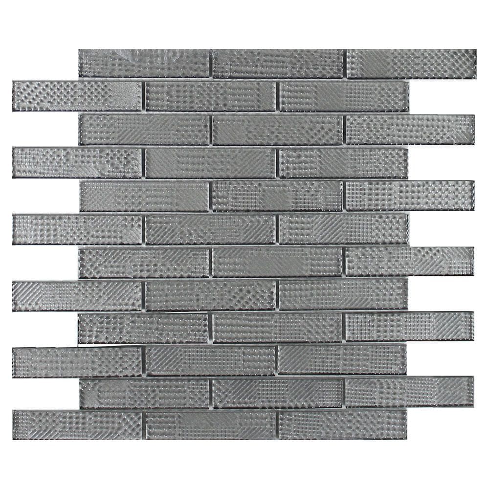 Mosaico de Vidro Touch Glass Silver 9,5X2 Placa 30X30cm - 1313125004