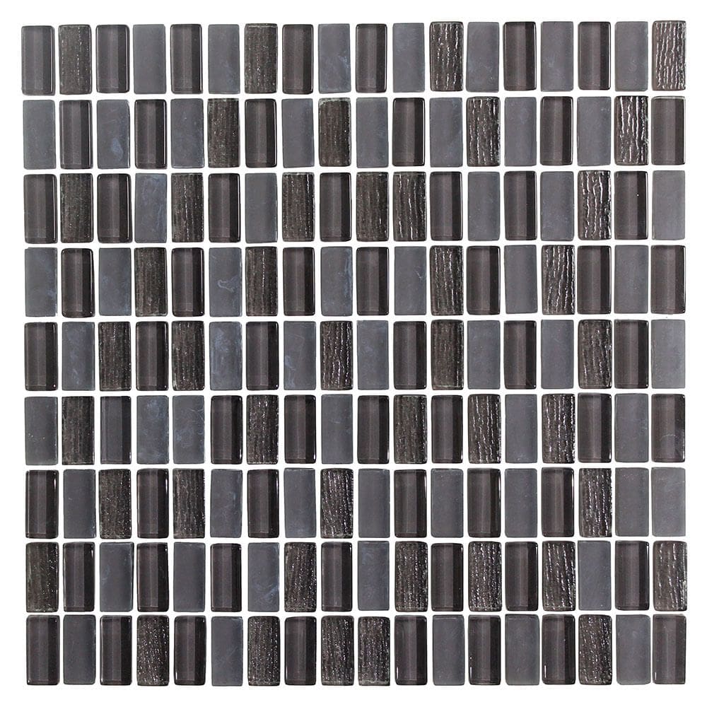 Pastilha de Vidro Luce Dark Grey 3X1,5 Placa 30X30cm - 1313120003