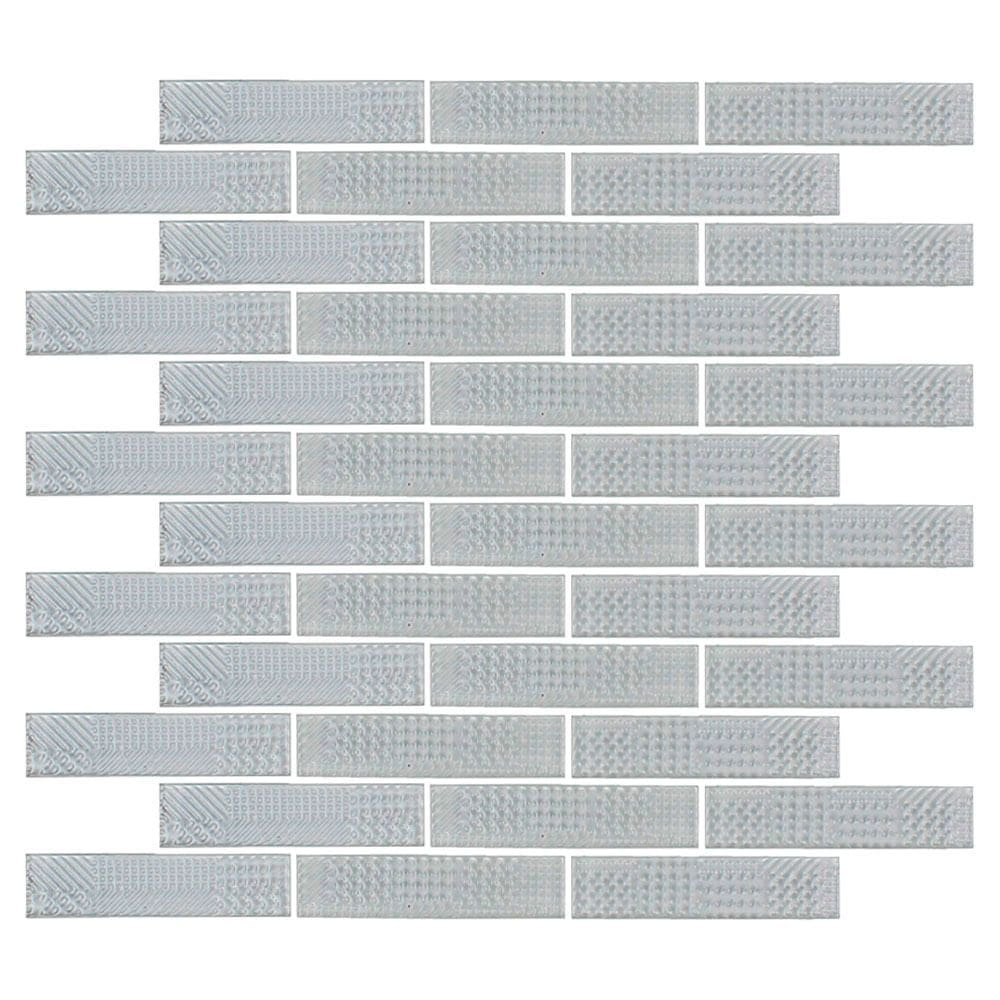 Mosaico de Vidro Touch Glass White 9,5X2 Placa 30X30cm - 1313125001