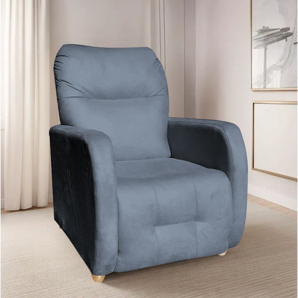 Poltrona Para Extensão De Cílios Reclinável Suede Imperio Moderno Grafitte