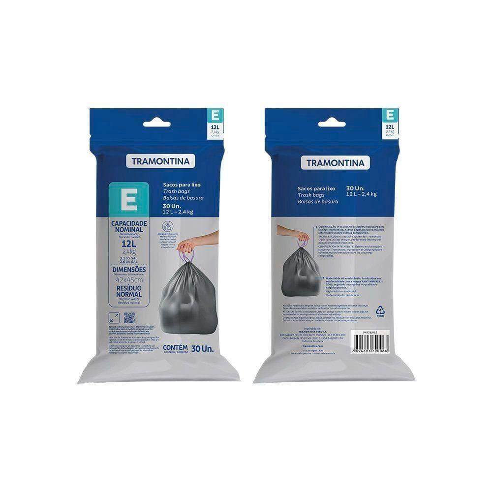 Saco De Lixo Para Lixeiras Tramontina Com Cordão De Fechamento 12 Litros