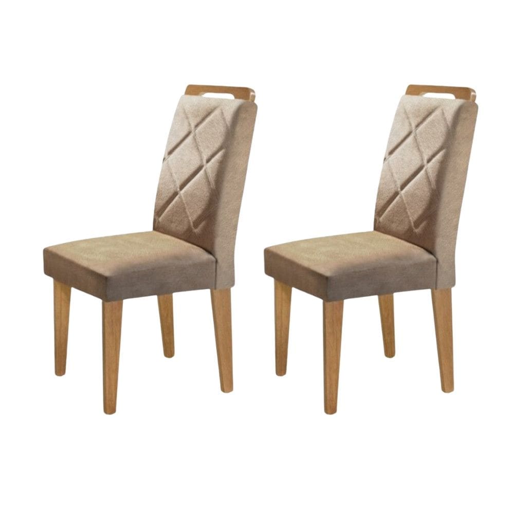 Conjunto com 2 Cadeiras Melissa para Mesa de Jantar MDF Rufato