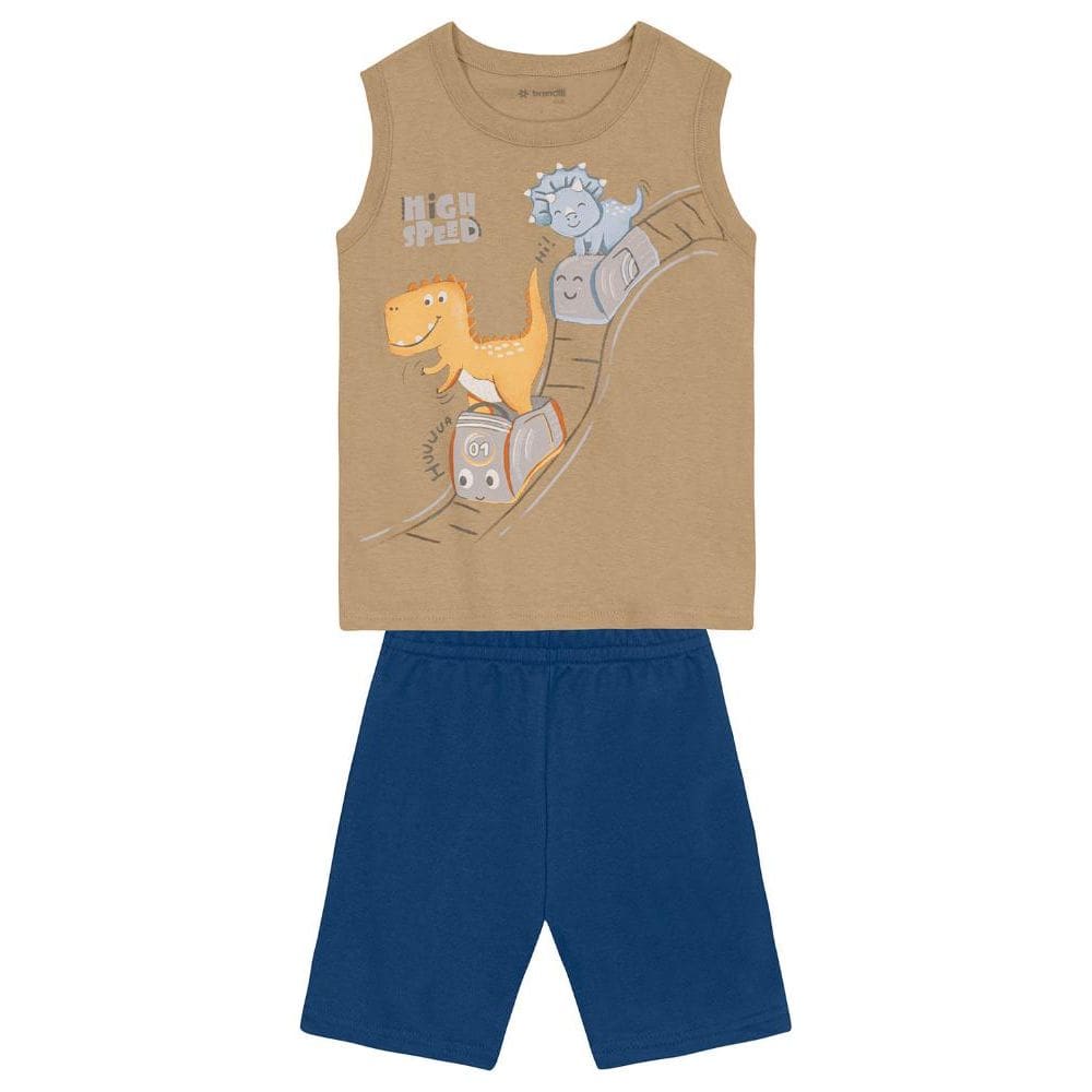 Conjunto infantil menino de dinossauros Brandili