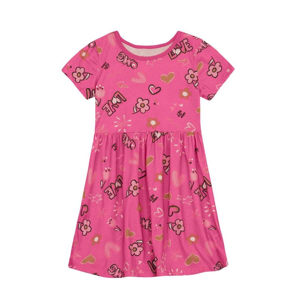 Vestido infantil menina com flores Brandili