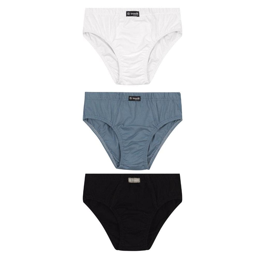 Kit 3 cuecas slip infantil menino em meia malha Brandili